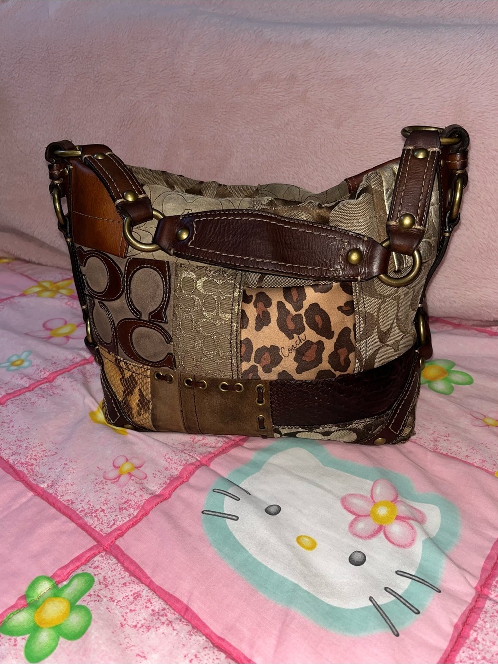 Coach Carly patchwork hobo shoulder bag style #11496